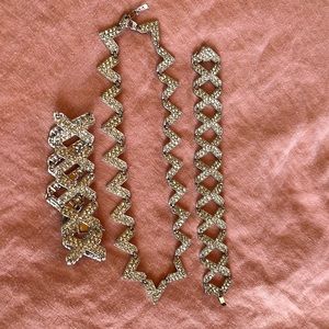 Striking vintage Bogoff rhinestone parure